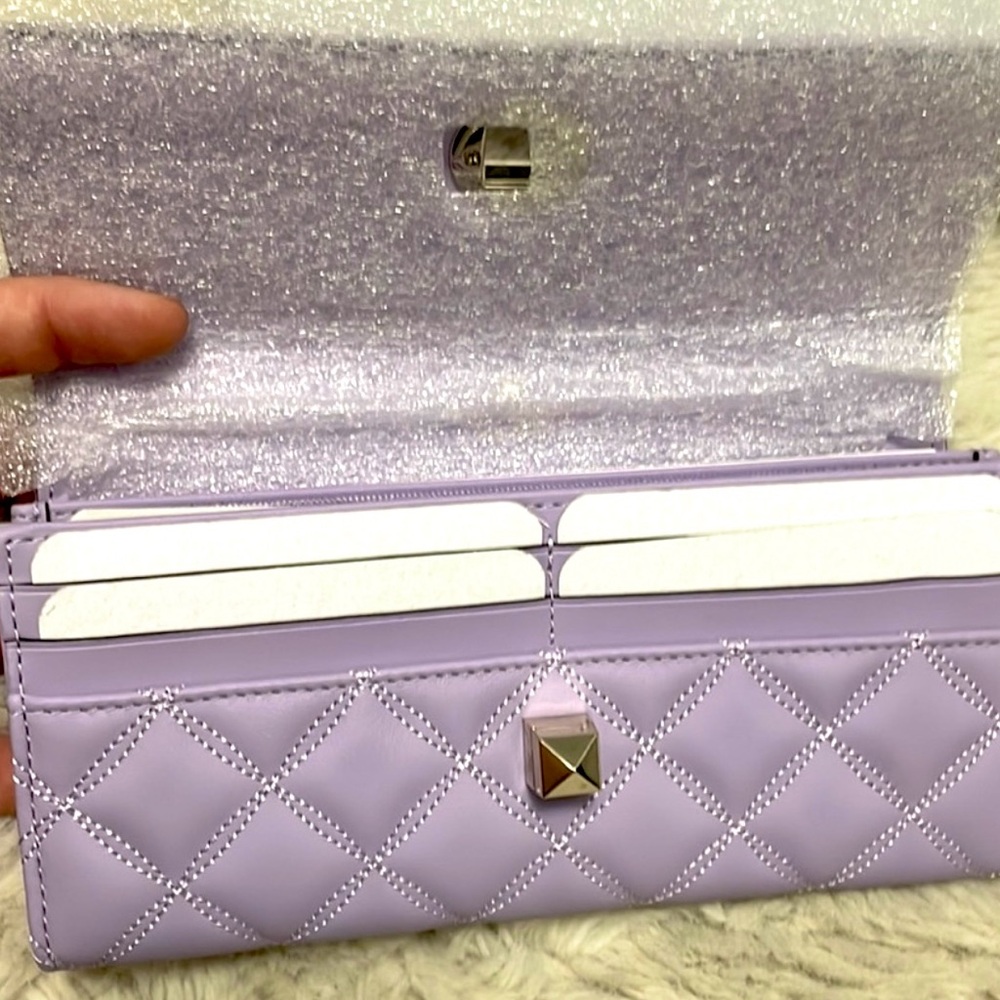 Kate Spade quilted Leather Lg Continental Wallet lilac NWT - Picture 4 of 10